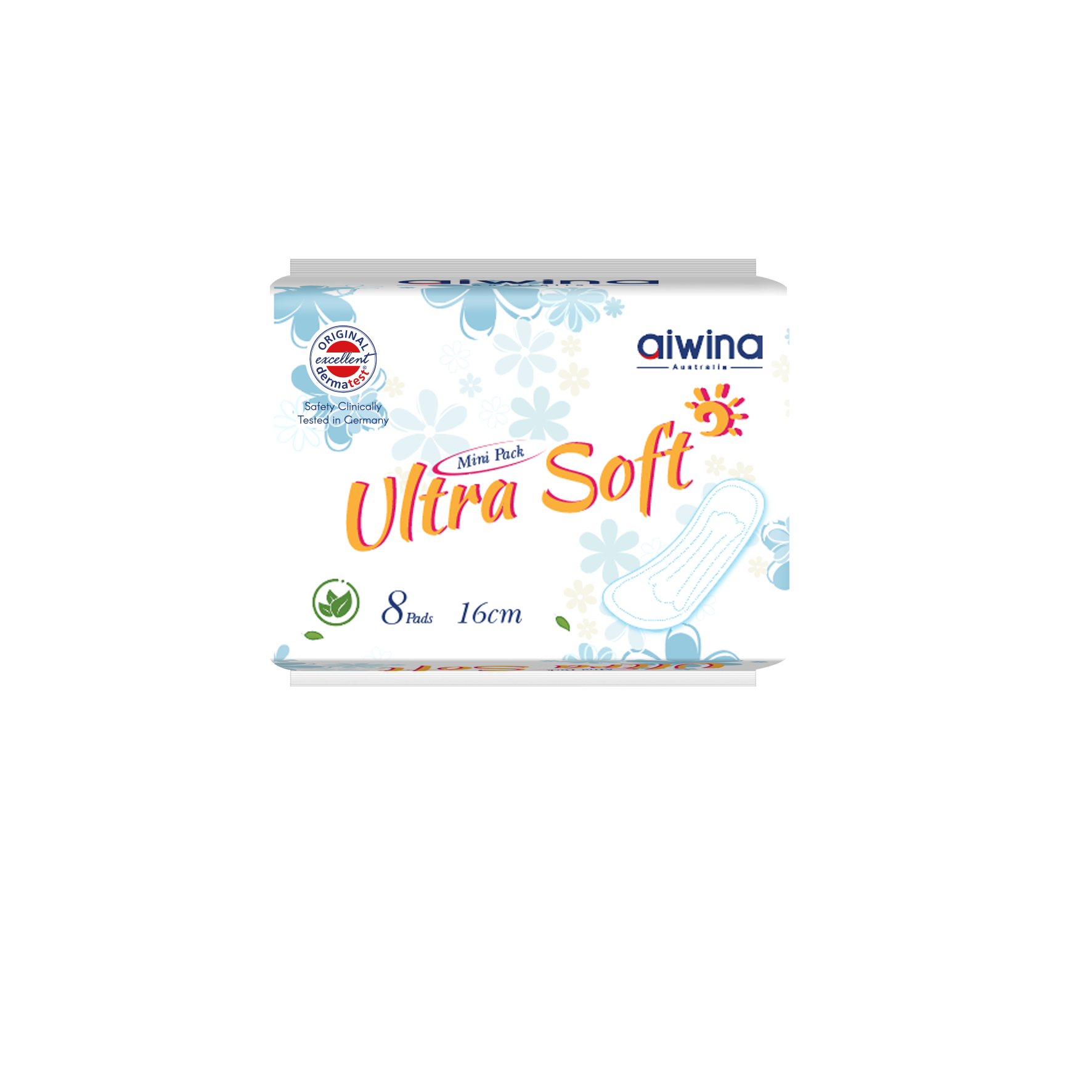 Aiwina Ultra Soft 160mm Sanitary Napkins Feminine Pads Mini Pack - 8 Pads