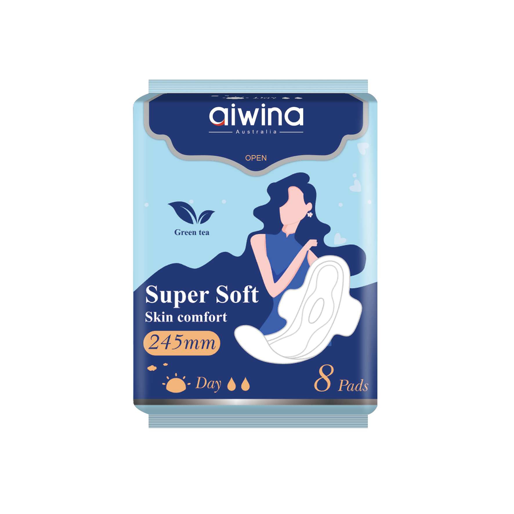 Aiwina Ultra Soft Sanitary Napkins Overnight Feminine Pads Heavy Absorbency with Wings