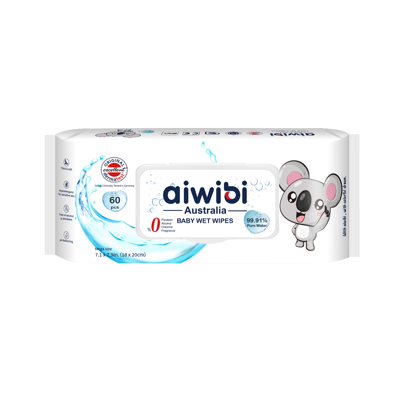 Aiwibi Sensitive Baby Wipes 99.91% Water Based Wipes Unscented and Hypoallergenic for Sensitive Skin