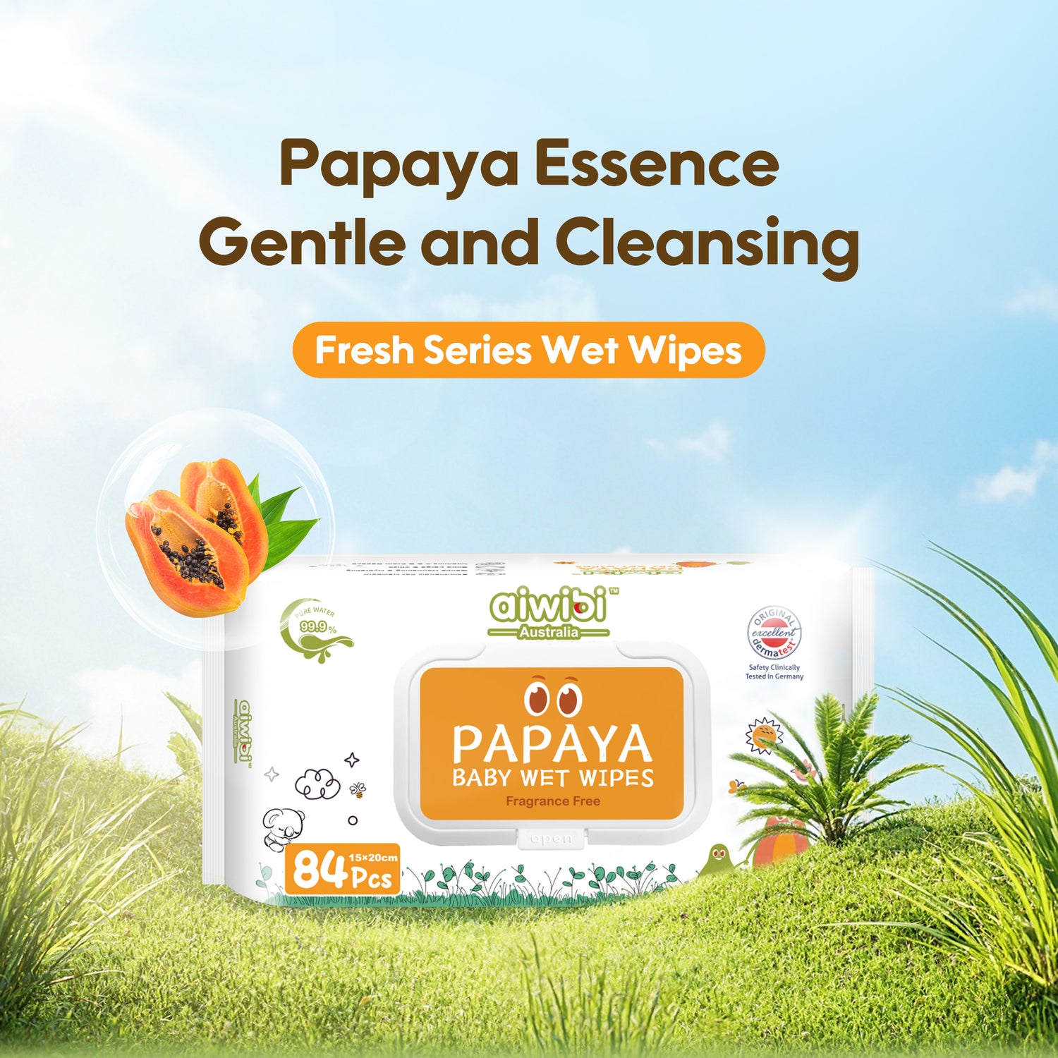 Fresh Organic Papaya Baby Wipes